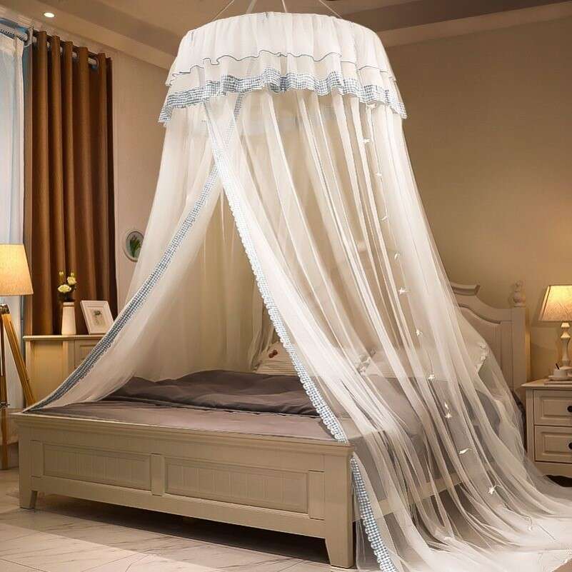 Dome mosquito net ceiling, 1.8m, 1.5m pattern, household summer princess single bed, 1.0m * 2.0m, encrypted without installation