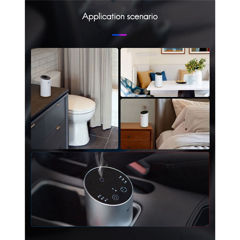 Essential Oil Diffuser Car Air Freshener Aroma Waterless USB Auto Aromatherapy Nebulizer Rechargeable for Home Yoga E. 