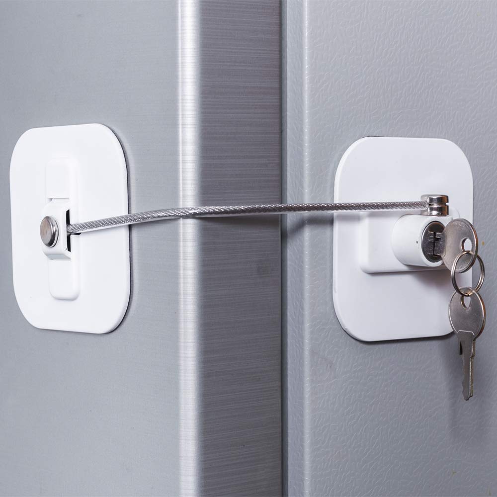 Fridge Lock,Refrigerator Locks,Freezer Lock with Key for Child Safety,Locks to Lock Fridge and Cabinets-1Pack. 