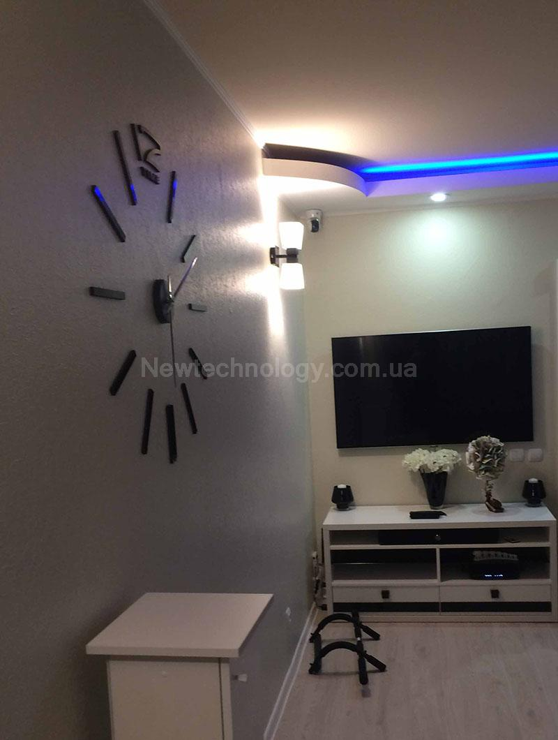 Zymak WP-55PB Glossy Acrylic 3D Sticker Type Wall Clock Large Size DIY Wall Clock. 