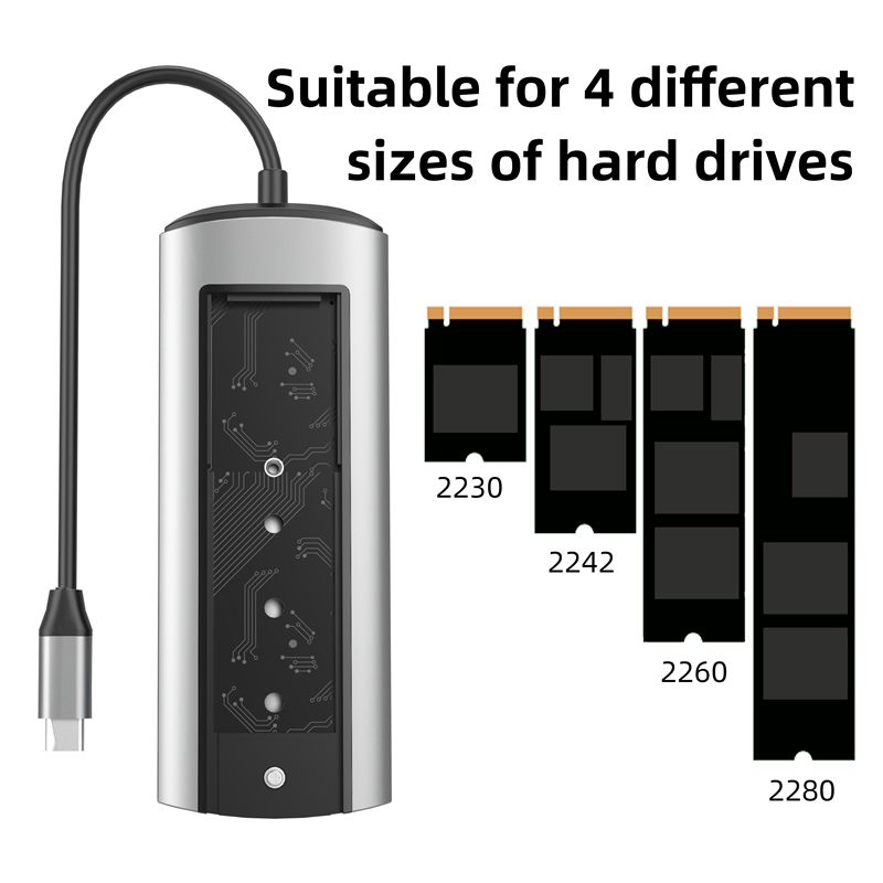 6-in-1 USB Hub With Disk Storage Function USB Type-c to HDMI-Compatible Laptop Dock Station For Macbook Pro M.2 SSD NVMe SATA. 