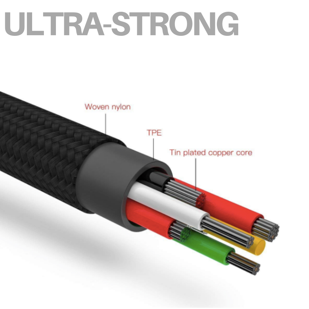 Fast USB Charging Cable Universal 3 in 1 Multi Function Cell Phone Cord Charger. 