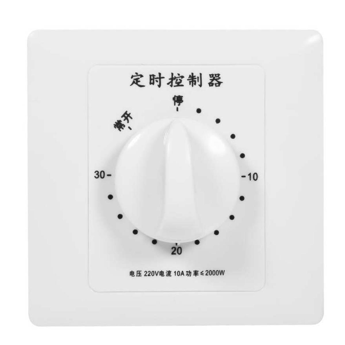OIMG Timer Switch 220V 30/60/120 Min High Power Pump Mechanical Switch Countdown Control 86 Panel