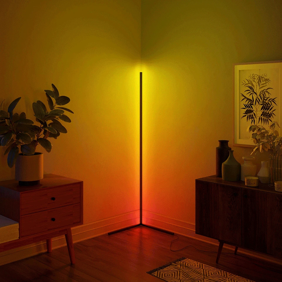 Smart RGB Dream Color Floor Lamp with Music Sync Modern 16 Million Color Changing Standing Mood Light with APP Remote Control. 