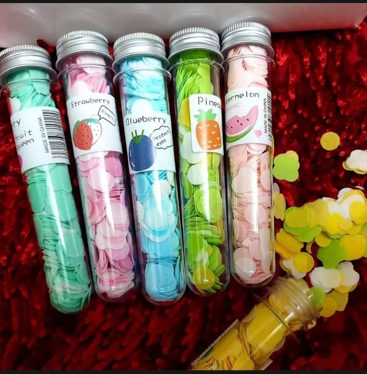 1 bottle mini colored flower paper soap for travel (made in China). 