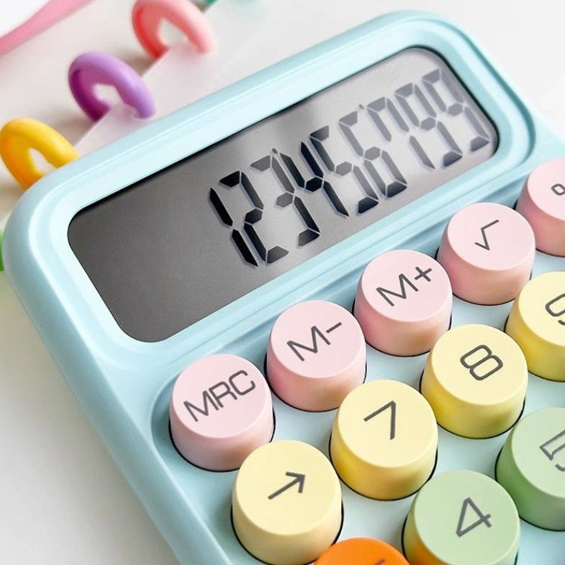 Korean Kawaii Calculator Cartoon Candy Colour Silent Mechanical Keyboard Desktop. 