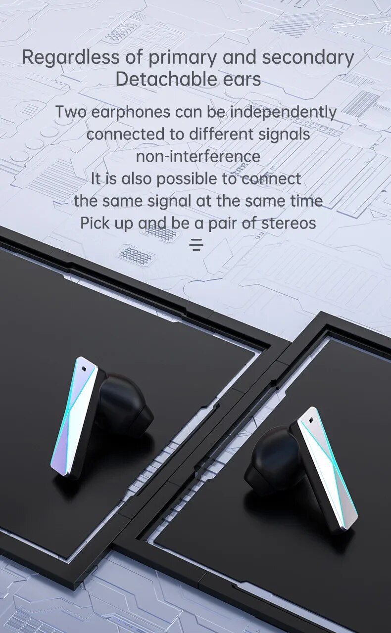 TWS Bluetooth Earphones Noise Canceling Earbuds New Concept Trendy HD Call Stereo Sports Headsets with Mic with Low Latency. 