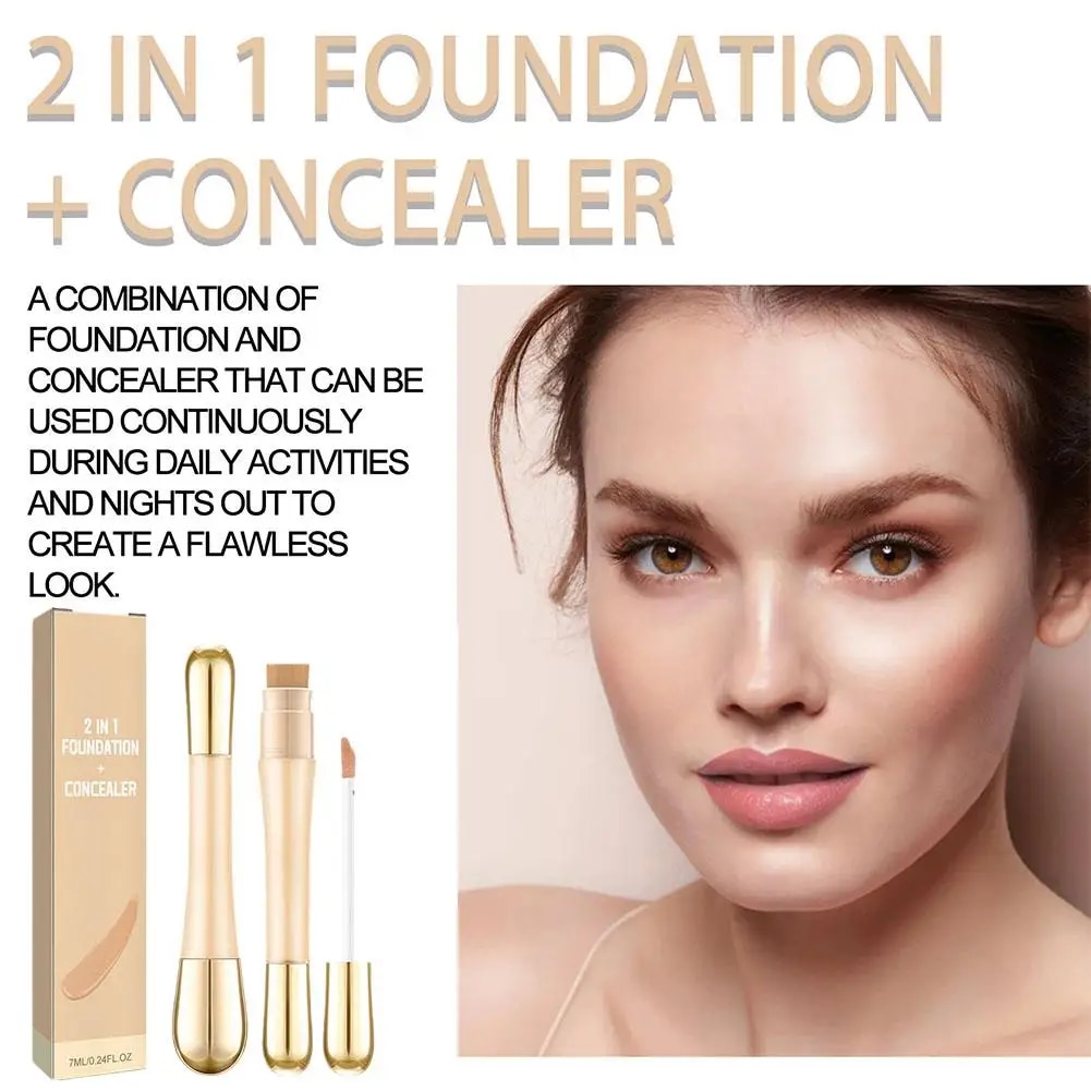 JAYSUING 2-in-1 Double Head Concealer Remove Spot Black Makeup High Acne Mark Coverage Eye Makeup Face Invisible Correction U7L1. 