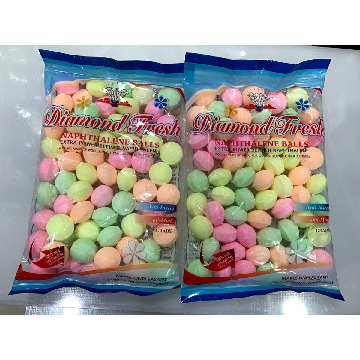 100 gm Naphthalene Balls Diamond Fresh Multicolor- 1 packet