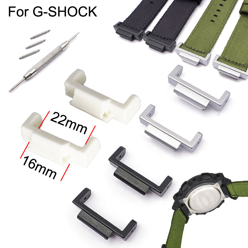 Watch Strap Connector for Casio G-SHOCK DW5600 6900 8900 GA110 Hard PC Adapter 22mm to 16mm Watchband DIY Converter with Tool