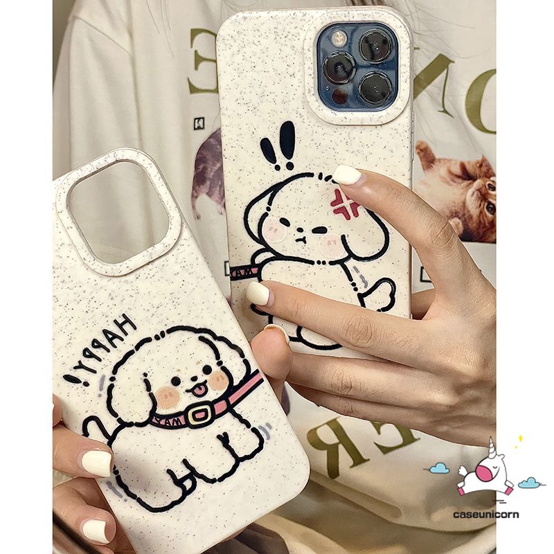 Couple Phone Case Compatible for IPhone 11 13 14 12 15 Pro Max 7Plus 6 6S 8 7 15 Plus XR X XS MAX SE 2020 Cartoon Dog Cute Puppy Creative Degradable Eco-Friendly Soft Lovers Cover. 