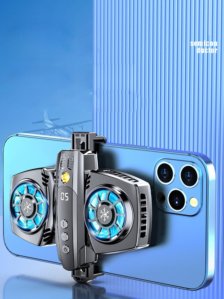 Ecocc K4 Mobile Phone Radiator With Smartphone Temperature Display Dual Cooling Fan Phone Cooler High quality plug and play. 