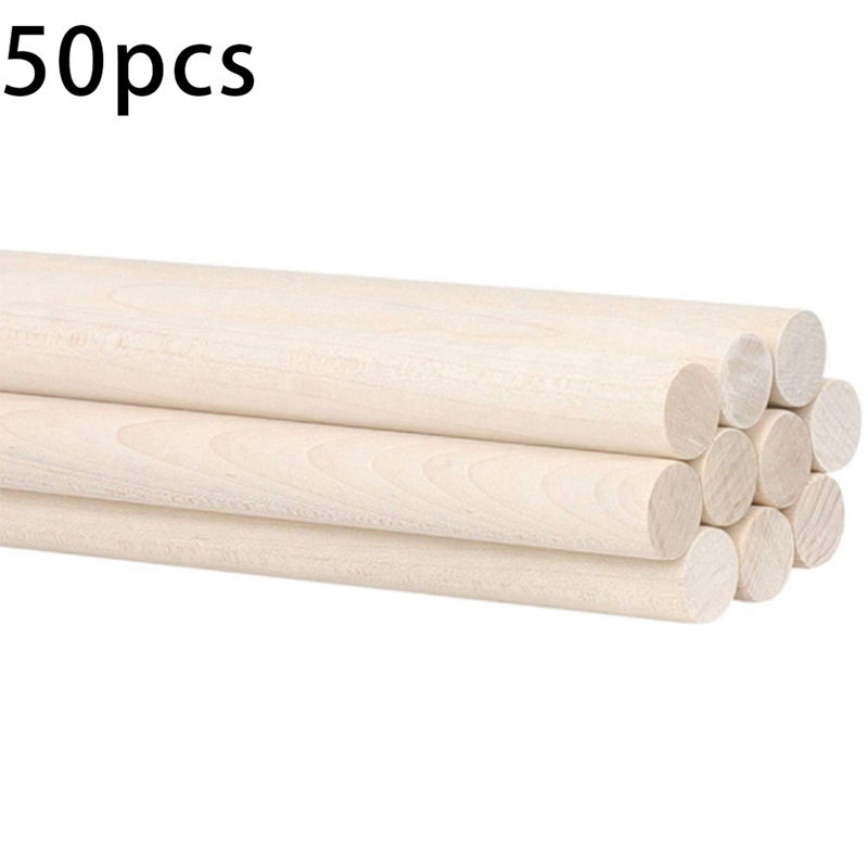 100Pcs Wooden Dowel Rods Unfinished Wood Dowels, Solid Hardwood Sticks for Crafting, Macrame, DIY & More, Sanded Smooth. 