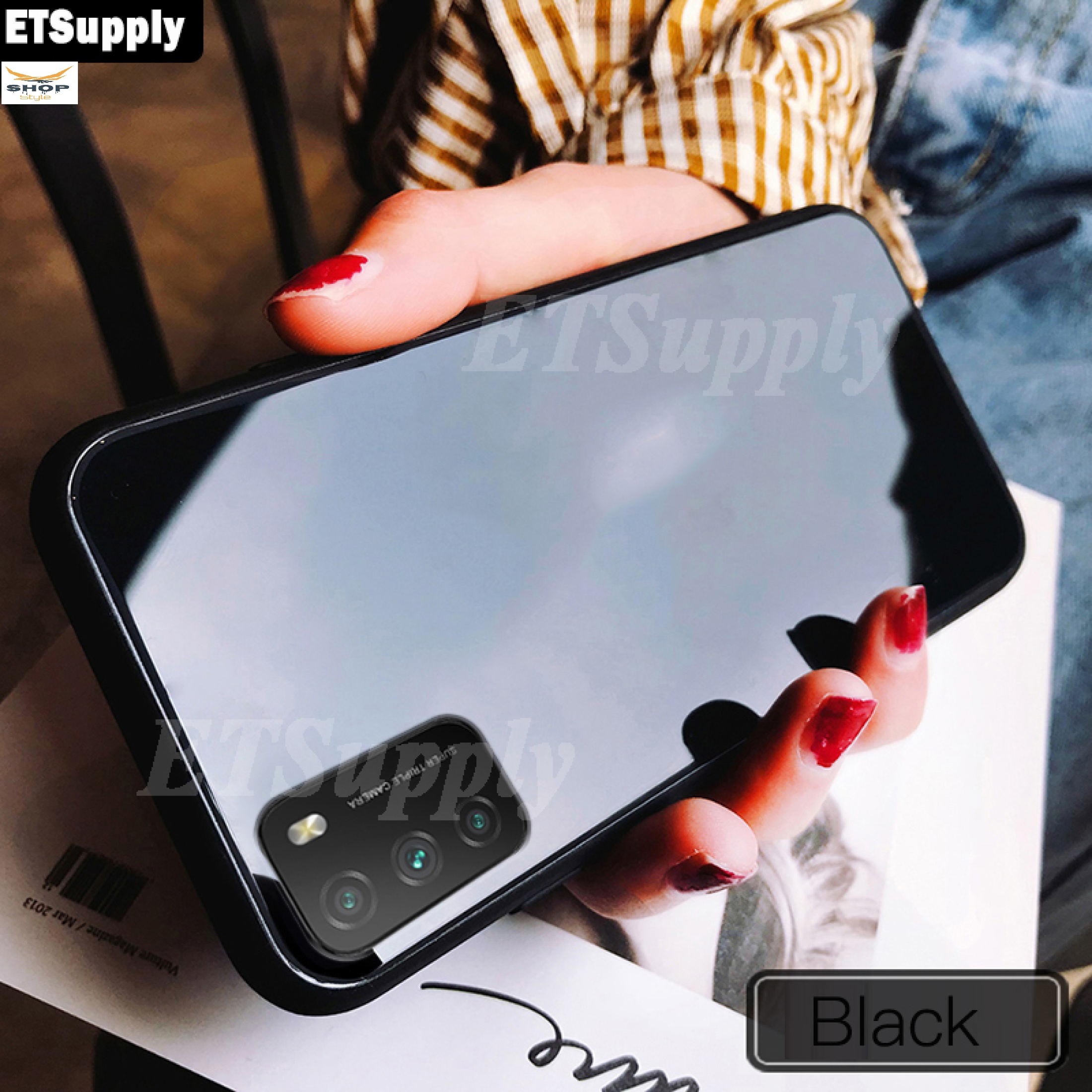 For Poco M3 Glass Case Premium Quality Back Cover