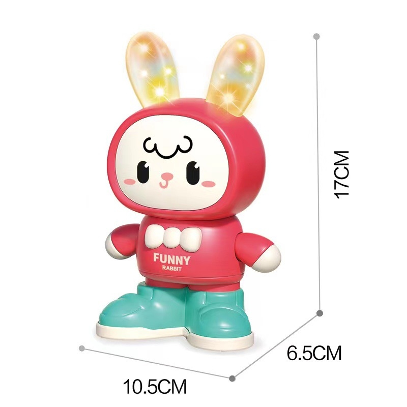 Lighting Electric Simulation Swing Dancing Sound Light Rabbit Toys. 