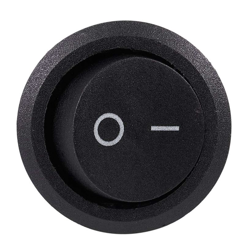 25Pcs SPST Black Button On/Off Round Rocker Switch AC 6A/250V 10A/125V. 
