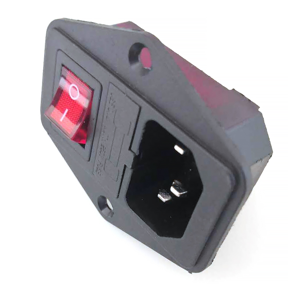 10A 250V Inlet Module Plug Fuse Switch Male Power Socket 4Pin + 3Pin IEC320 C14 For Arcade Game Vending Machine DIY Parts
