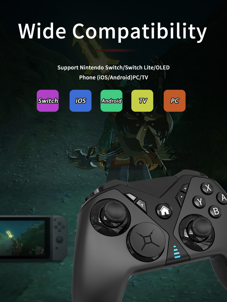 NE Upgraded Wireless Gamepad Bluetooth Controller Gaming Remote Control with Turbo for Nintendo Switch Pro Lite OLED PC TV. 