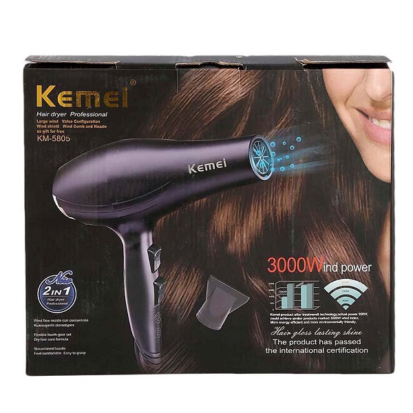 KEMEY KM-5805 2 in 1 ESSENTIAL HAIR DRYER FOR WOMEN. 
