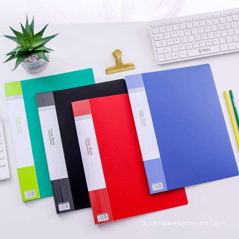 A4 file folder, multi-layer pagination insert bag, student use 60/100 page transparent music clip storage book