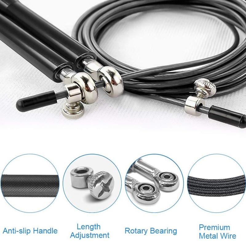 Yoomee Speed Jump Rope with Anti Slip Handles-Adjustable-Speed Ball Bearing-High Speed Jump Rope for Boxing,Workout,MMA Fitness Training. 