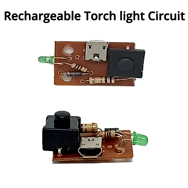 Rechargeable torch light circuit 5pin
