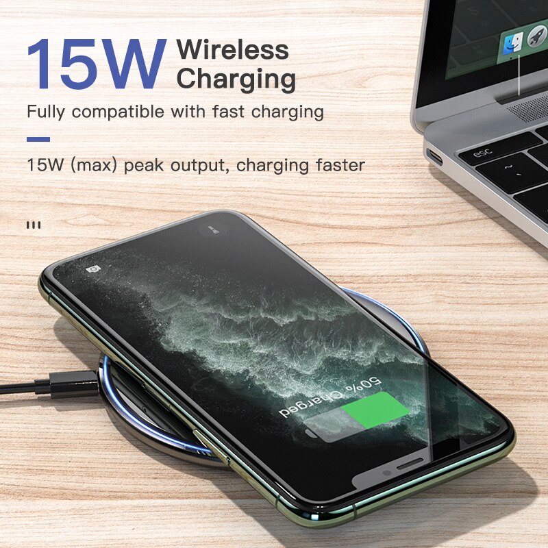 15W Fast Wireless Charger For Samsung Galaxy S21 S20 S10 Qi induction Charging Pad For iPhone 12 11 Pro XS Max XR X 8 Plus BQ. 