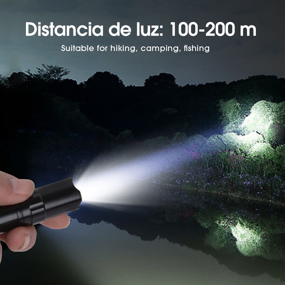 Portable LED Flashlight USB Rechargeable Small Pocket Light Fixed Focus Camping Searching Lantern. 