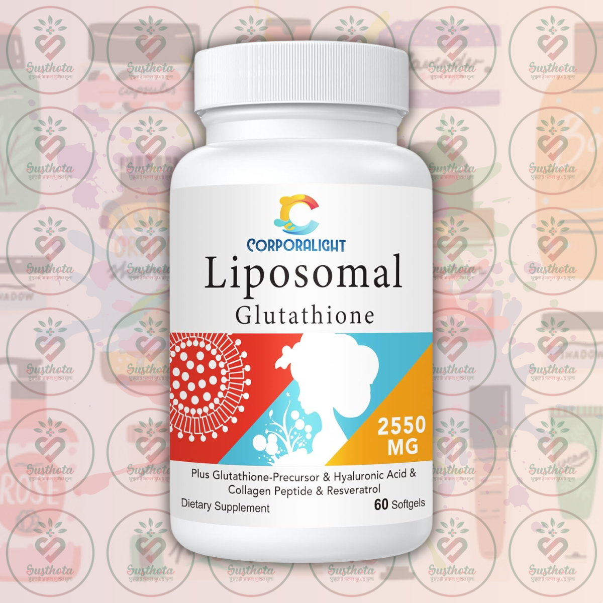 CORPORALIGHT Liposomal Glutathione 2550 mg 60 Softgels with Hyaluronic Acid, Collagen Peptide & Resveratrol for Antioxidant, Skin & Immune Support | Daraz.com.bd CORPORALIGHT Liposomal Glutathione 2550 mg 60 Softgels with Hyaluronic Acid, Collagen Peptide & Resveratrol for Antioxidant, Skin & Immune Support | Daraz.com.bd