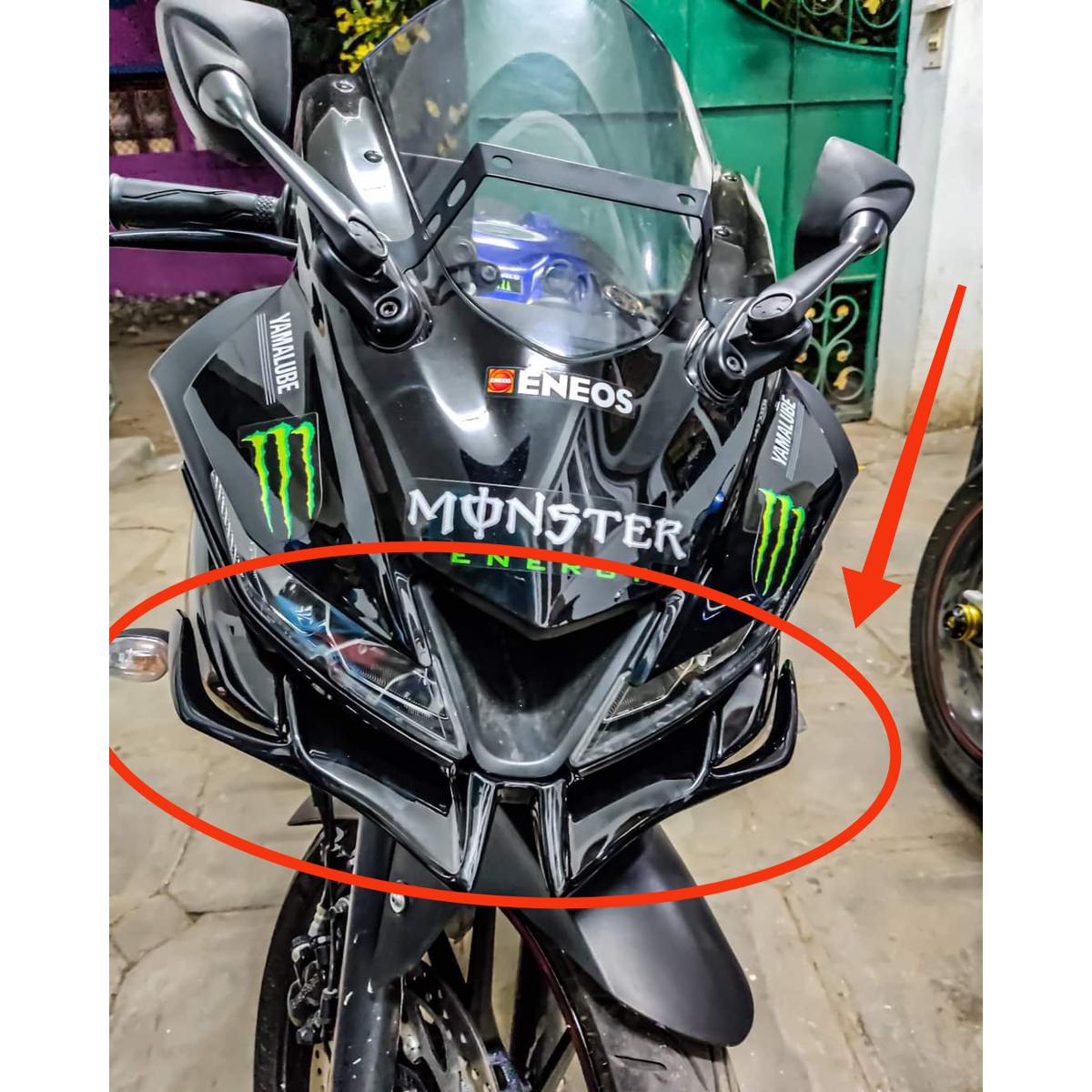 Motorcycle Front Winglet For YAMAHA R15 V2 V3 (Black Color)