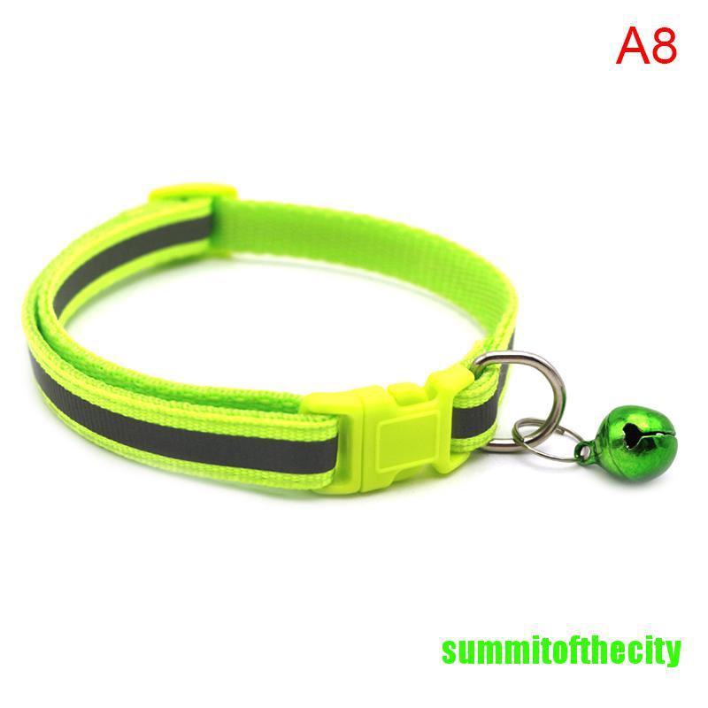 [SUMMd] Nylon Reflective Personalized Dog Collars Custom Pet Puppy Cat ID Collar Tag MQL. 