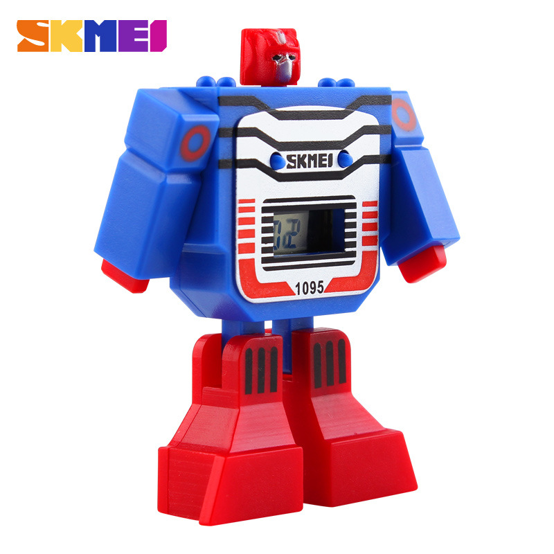 SKMEI Factory Direct Creative Split Dial Fun Watch Student Robot Transformer Cartoon Children's Watch. 