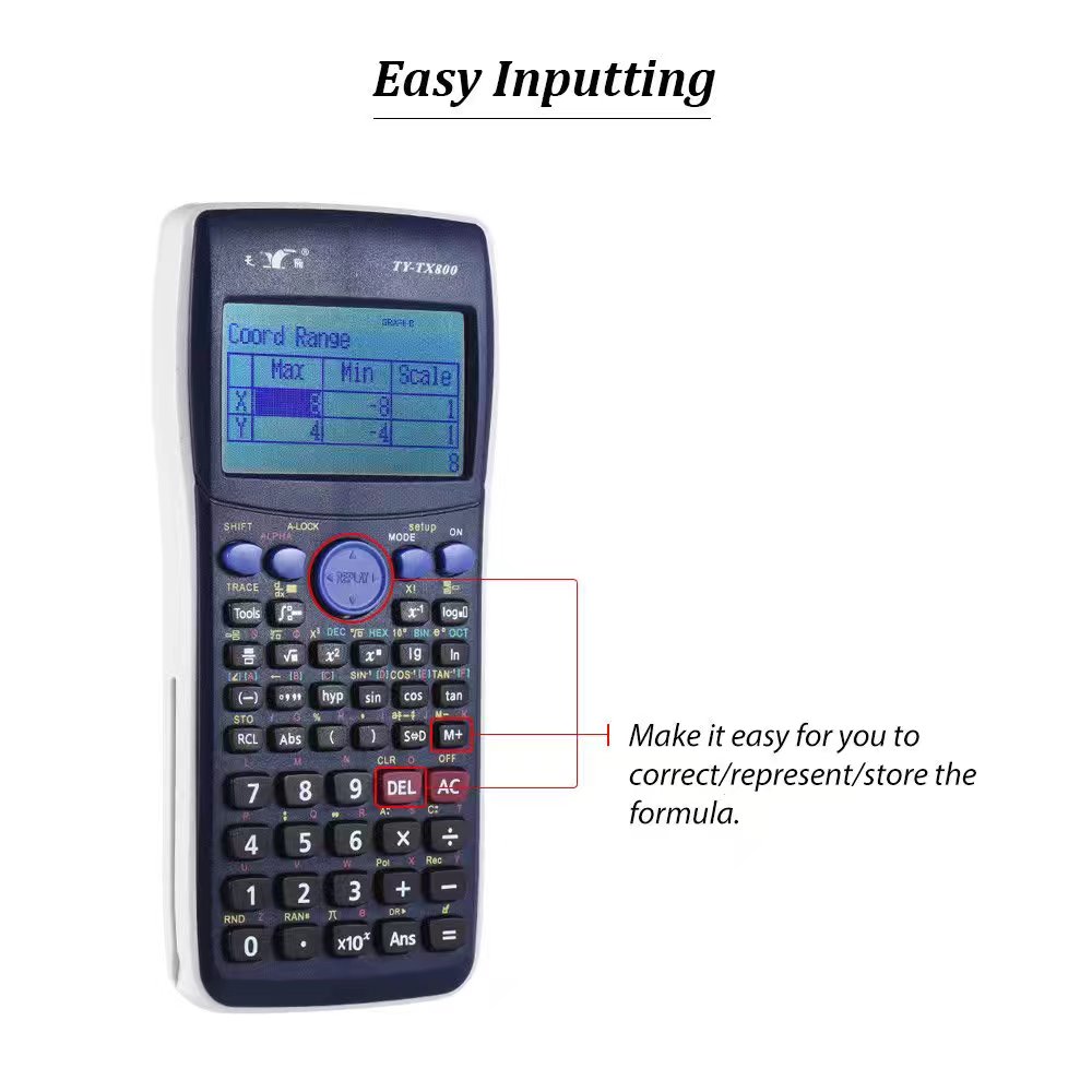 Calculator Scientific Graphic Calculator Multi-Functional Calculator Large LCD Screen Adjustable Contrast/Brightness with Sliding Protective Cover. 