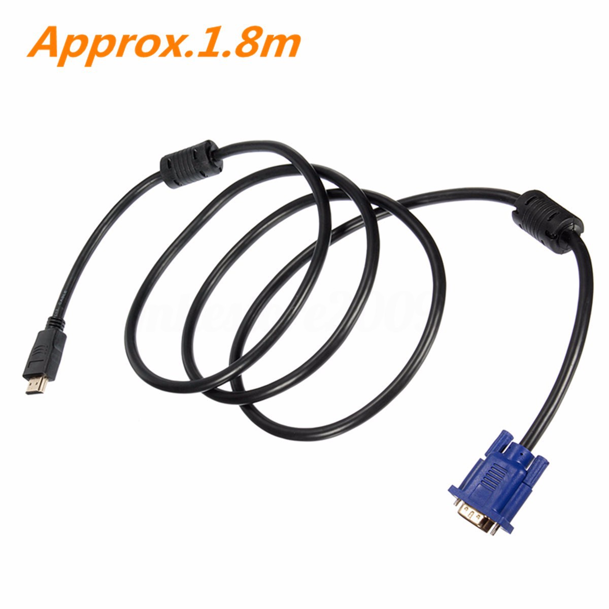 1.8M HDMI to VGA Cable HD 1080P HDMI Male to VGA Male Video Converter Adapter for PC Laptop. 