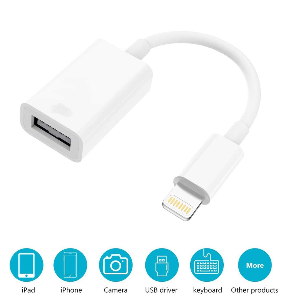 OTG Adapter For iPhone iPad iOS to USB Cable Adapter For Camera SD Card Reader Keyboard Headset Microphone Flash Drive. 