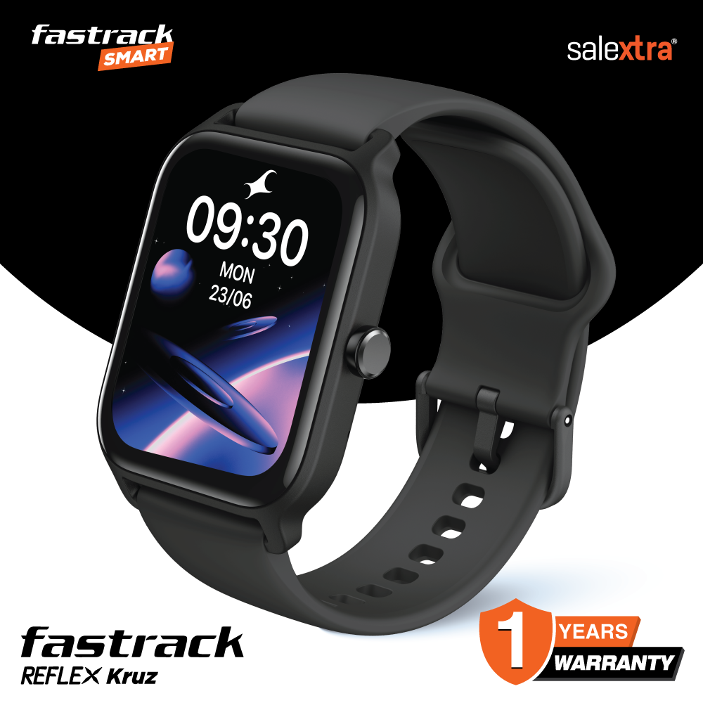 Fastrack Reflex Kruz | BT Calling Smart Watch | Large UltraVU Display | 10 DAYS ON A SINGLE CHARGE | WATER RESISTANCE-IP68 | 12 MONTHS WARRANTY. 