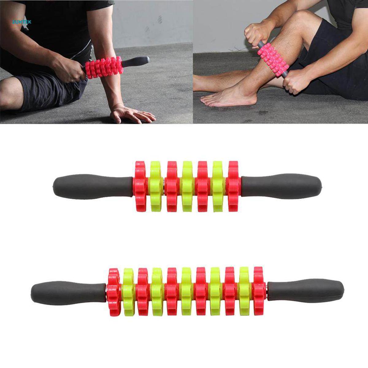 Muscle Roller Leg Massager - Best Massage Roller Stick - Deep Tissue, Trigger Points, Cramps, Quads, Calf & Hamstring Tightness, Myofascial Release - 35cm