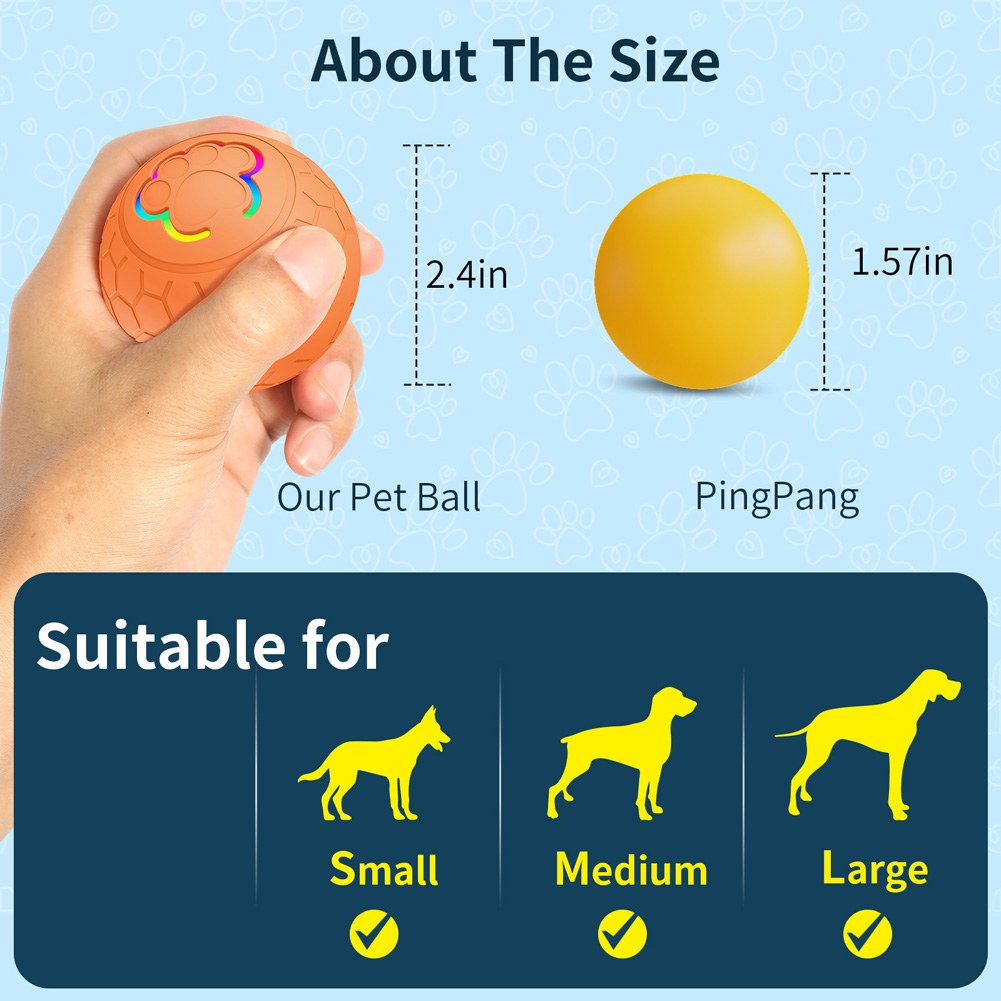 Smart Interactive Dog Ball Toy Rechargeable Automatic Rolling Ball With 2 Modes Motion Activated Remote Control Dog Toys. 