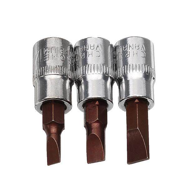 Drillpro 1/4 Inch Drive Sockets Set S2 Alloy Metric Screwdriver Bit Sockets H3,H4, H5, H6, H7, H8 - Three piece flat type fd4fd5.5fd7. 