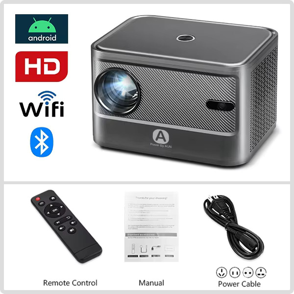 AUN A002 Projector LED Home Theater Projectors 720 Pixel Resolution Support Full HD 4K Video Bluetooth WIFI Smart TV MINI Projector. 