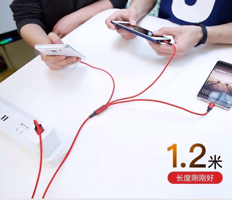 1.2M 3 in 1 Nylon Braided 3A Fast Charging USB Cable for Micro USB/ Type-C/ Lightning Factory Sale Price - Multi Plug - Multi Plug. 
