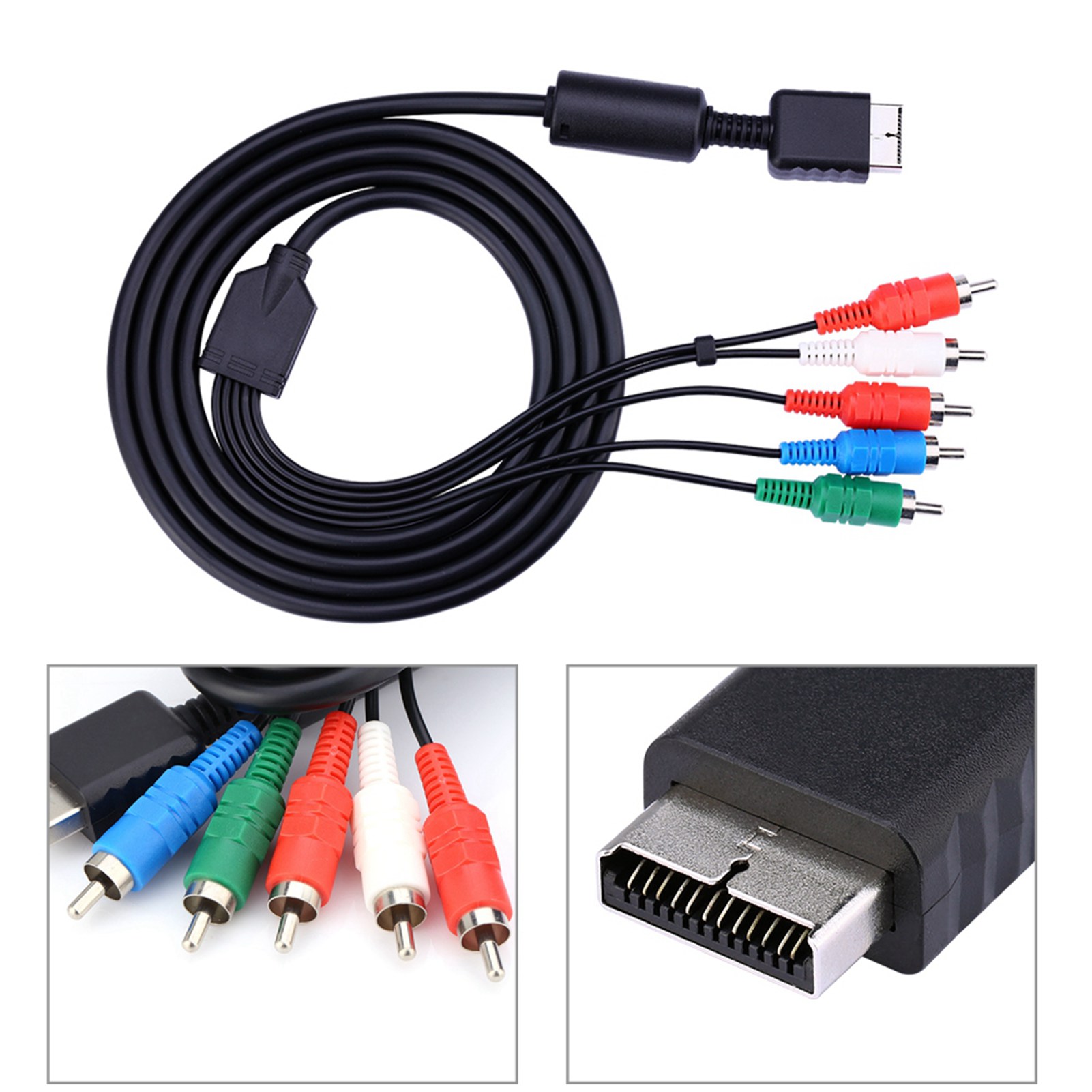 Audio Cable AV Multi Out to Component Video/Audio Cord For Sony Playstation PS2 PS3. 