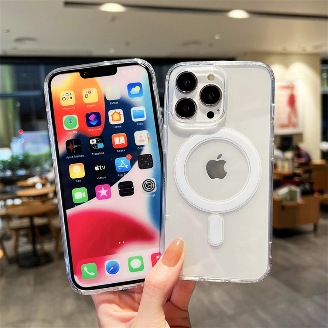 Magnetic Wireless Charging Case Clear Shockproof Back Cover For Apple iPhone 11-14 full series is available. 