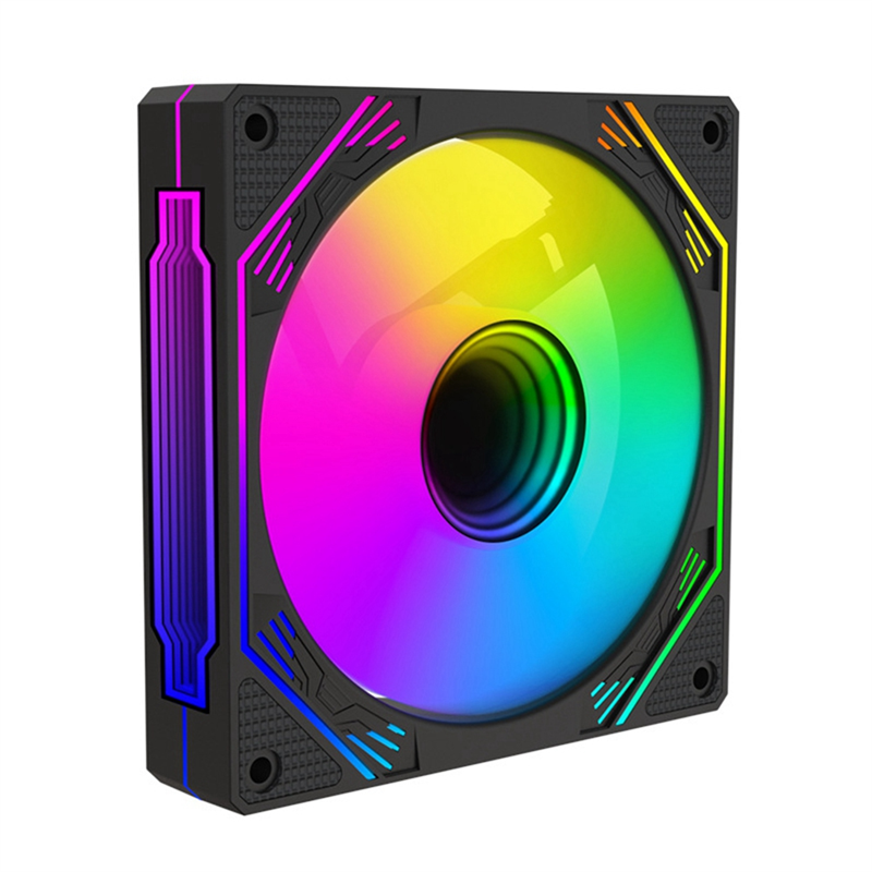 Game Cabinet RGB Chassis Fan 120mm 3D Infinite Mirror Silent Fan Reverse Blow ARGB+PWM 2 in 1