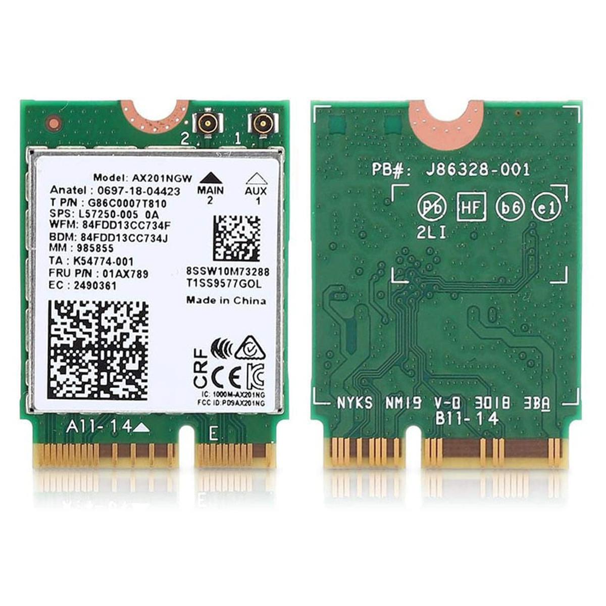 AX201NGW AX201 INTEL 201NGW WIFI CARD Bluetooth 5.0-Dual Band Wireless Bluetooth Adapter, Wi-Fi 6 Gigabit 2400M Network Card