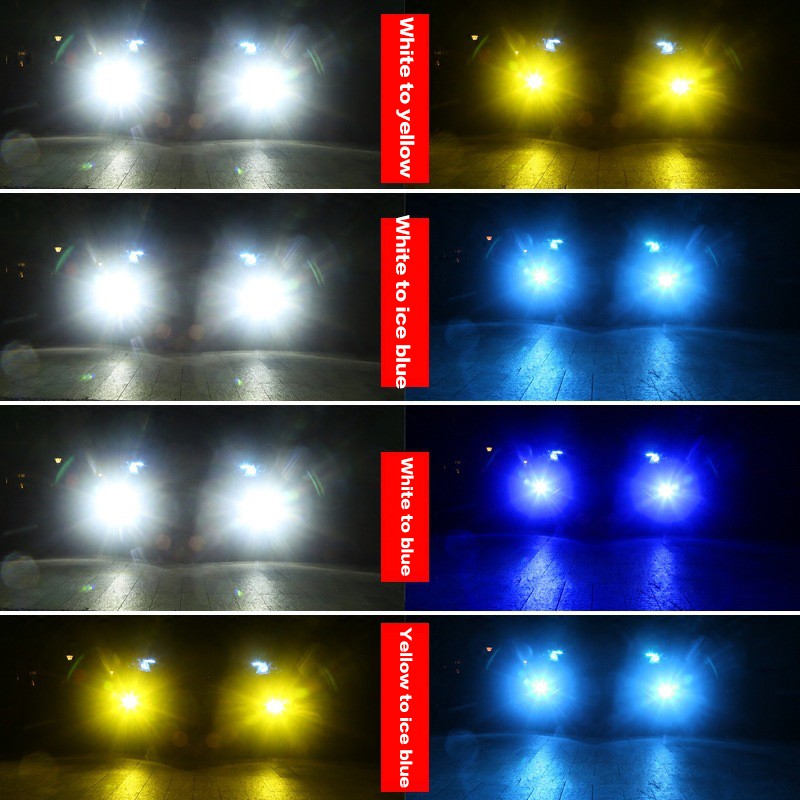 2piece Car LED Fog lamp Dual Colors fog light headlight headlamp H3 H7 H11 9005 881 H4 H8 H16 9006 HB3 HB4 880 881 H27 H1. 
