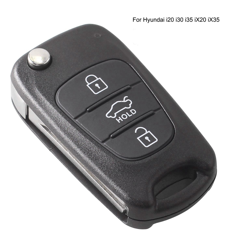 3 Buttons Flip Folding Remote Key Shell Case for Hyundai I20 I30 I35 IX20 IX35. 