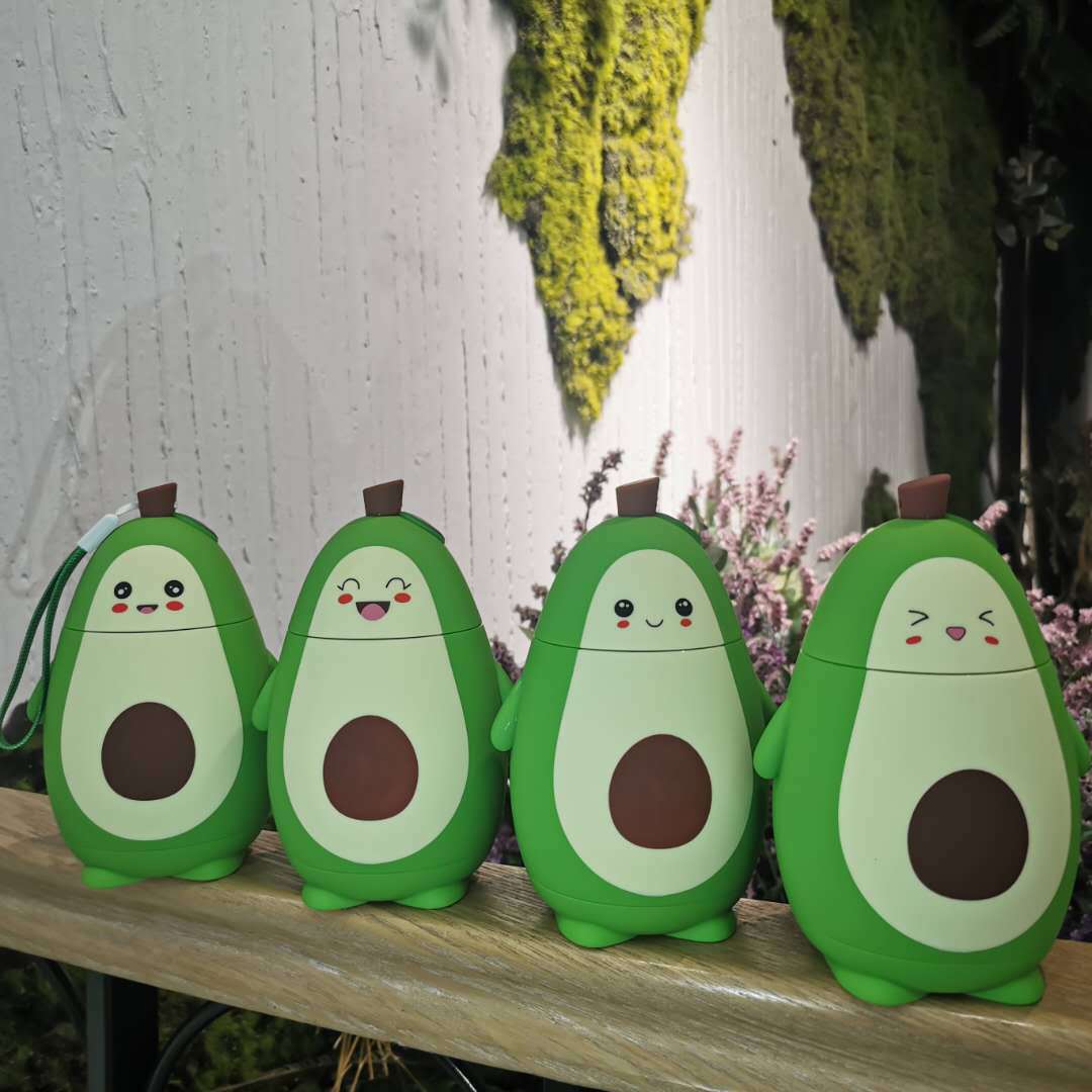 280ML Cartoon Avocado Water Bottle Portable Kawaii Kettle Double Layer Student Cute Portable Water Cup Juice Drinking Cups. 