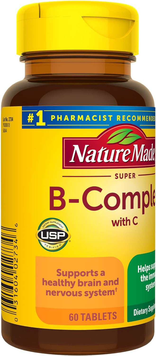 Nature Made Super B Complex with Vitamin C and Folic Acid-60 counts. 
