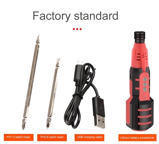 Electric Screwdriver Set USB Rechargeable Cordless Drill Screw Driver Kit 280RPM 2.5/10Nm Automatic Manual Screwdriver